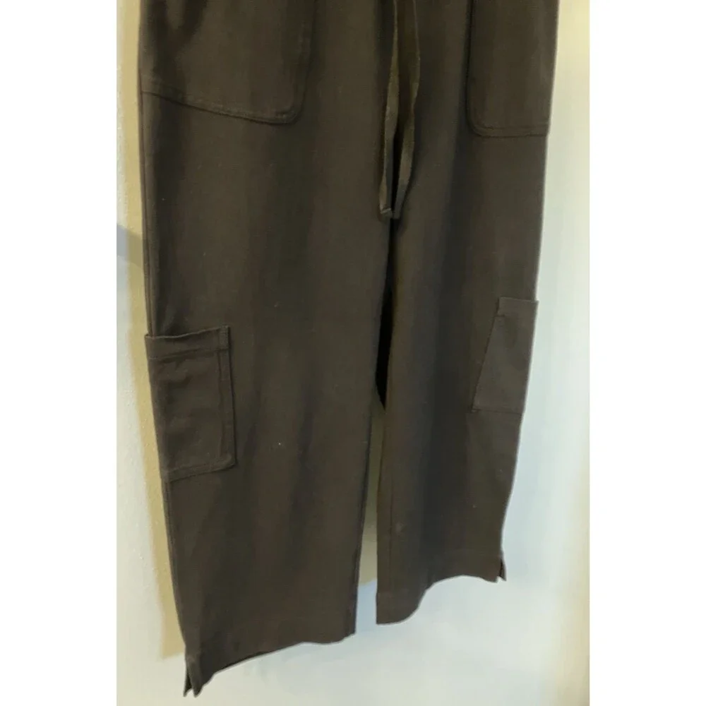 NWOT Basic Editions  Drawstring Waist Black Capris Size M - Picture 6 of 7